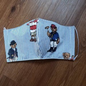 Cotton Face Mask Cover RL Polo University Bear